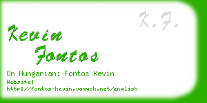 kevin fontos business card